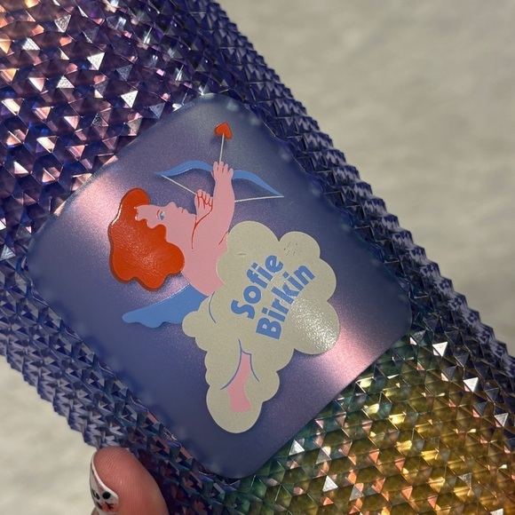 🆕 NWT Starbucks Limited Edition Plastic Cold Cup Sparkle Sofie Birkin Design - Picture 5 of 10